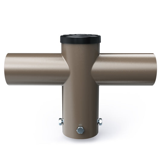 Double 180 Degree Horizontal Tenon Adapter with 2 3/8'' Horizontal Tenon, Fit for 60mm round pole, Dark Brone Color