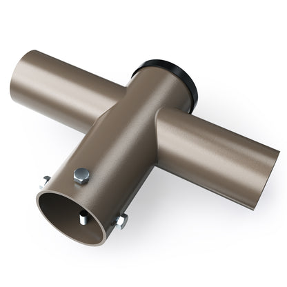 Double 180 Degree Horizontal Tenon Adapter with 2 3/8'' Horizontal Tenon, Fit for 60mm round pole, Dark Brone Color