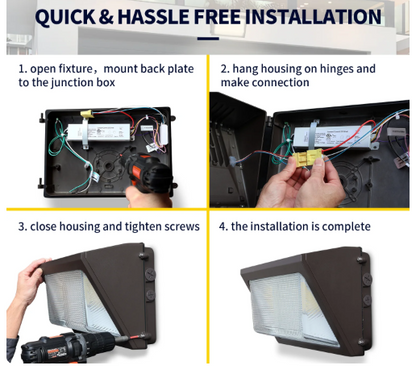 120W LED Wallpack, Selectable Wattage & CCT, 11200-16800LM, 120-277V - Lumens Depot