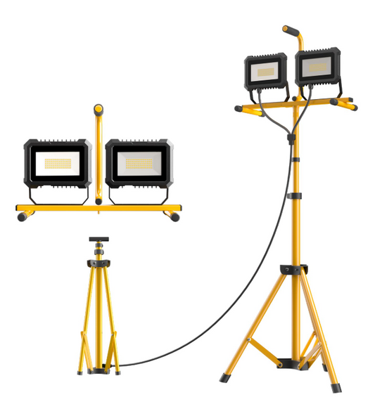 LED Tripod Work Light, 100W*2, 5000K, 23,000 Lumens