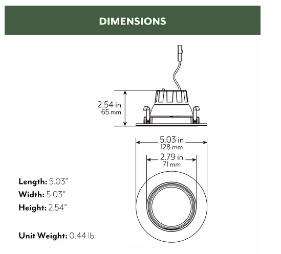 4" Adjustable Gimbal Retrofit, 8W, 700LM, 90+ CRI