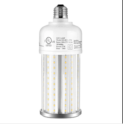 LED Retrofit Corn Bulb Light 27W 5000K, E26/E39 Mogul Base, 100-277VAC, Warehouse High Bay Lighting - Lumens Depot