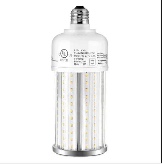 LED Retrofit Corn Bulb Light 27W 5000K, E26/E39 Mogul Base, 100-277VAC, Warehouse High Bay Lighting - Lumens Depot