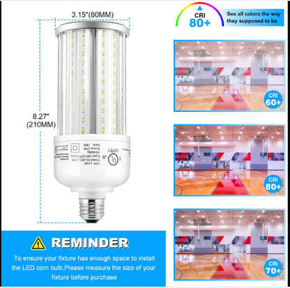 54W LED Retrofit Corn Bulb | 250W HID Replacement | 7600 Lumens | E39 Base | 5000K Daylight | 360° Area Lighting | 100-277VAC - Lumens Depot