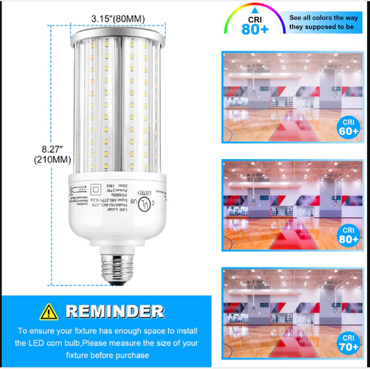 LED Corn Bulb, 54W, 250W HID Replacement, 7600 Lumens, 5000K Daylight, E39 Base, 100-277 VAC - Lumens Depot