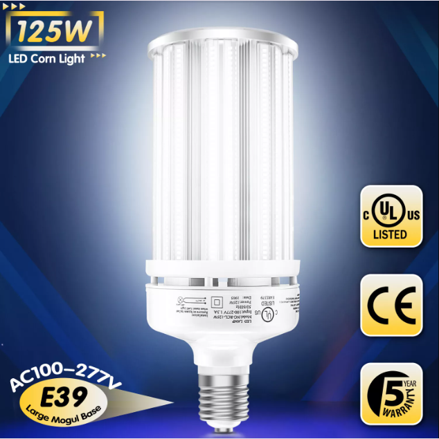 125W LED Retrofit Corn Bulb | 100-277VAC | E39 Base | 17,500 Lumens | 5000K Daylight | 400W HID Replacement - Lumens Depot