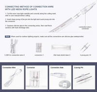 LED Neon Light Strip Connector Kit - 110V, 7x14.5mm - ProSelect Neon