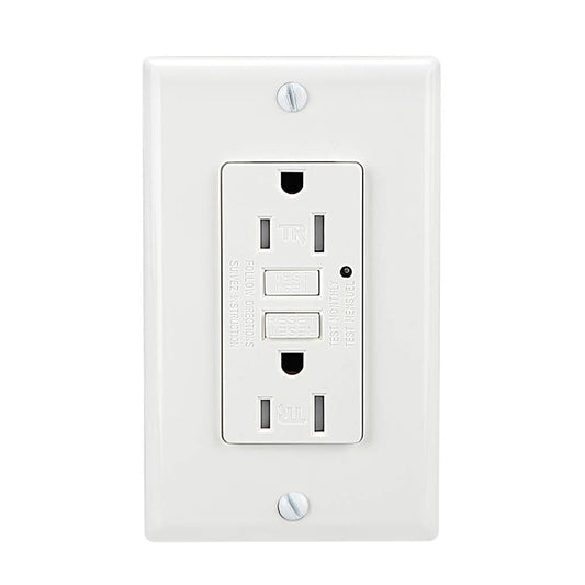 20A, 125V, Duplex Self-Testing WR&TR GFCI outlet with end of life LED - Lumens Depot