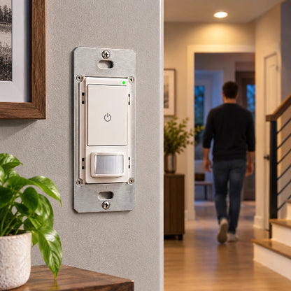 Single-pole LED PIR sensor switch, 120 VAC, 60HZ, 600W