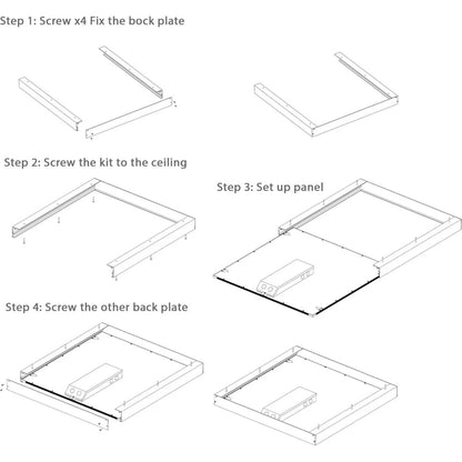Surface Mount Kit for LED Flat Panel Light, 2x2 - Aluminium Ceiling Frame