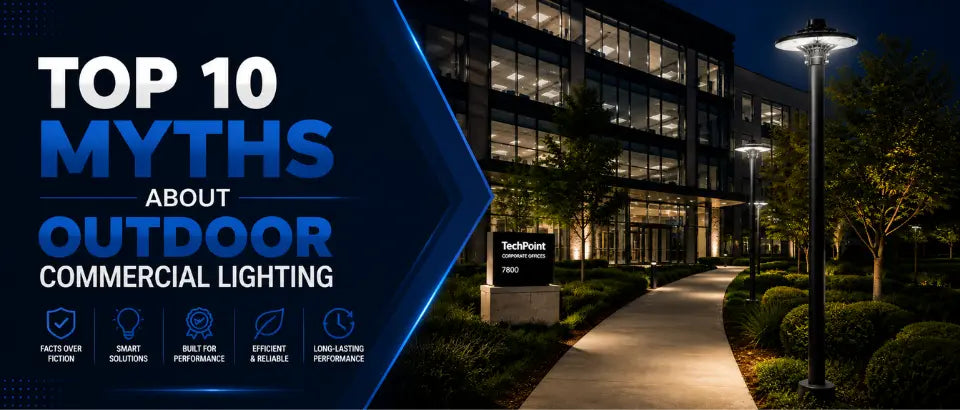 Top 10 Myths About Outdoor Commercial Lighting | Lumens Depot