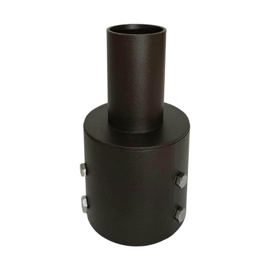 Tenon Reducer for 4" Round Pole – 2-3/8” Vertical Steel Tenon Adapter with Adjustable Mounting