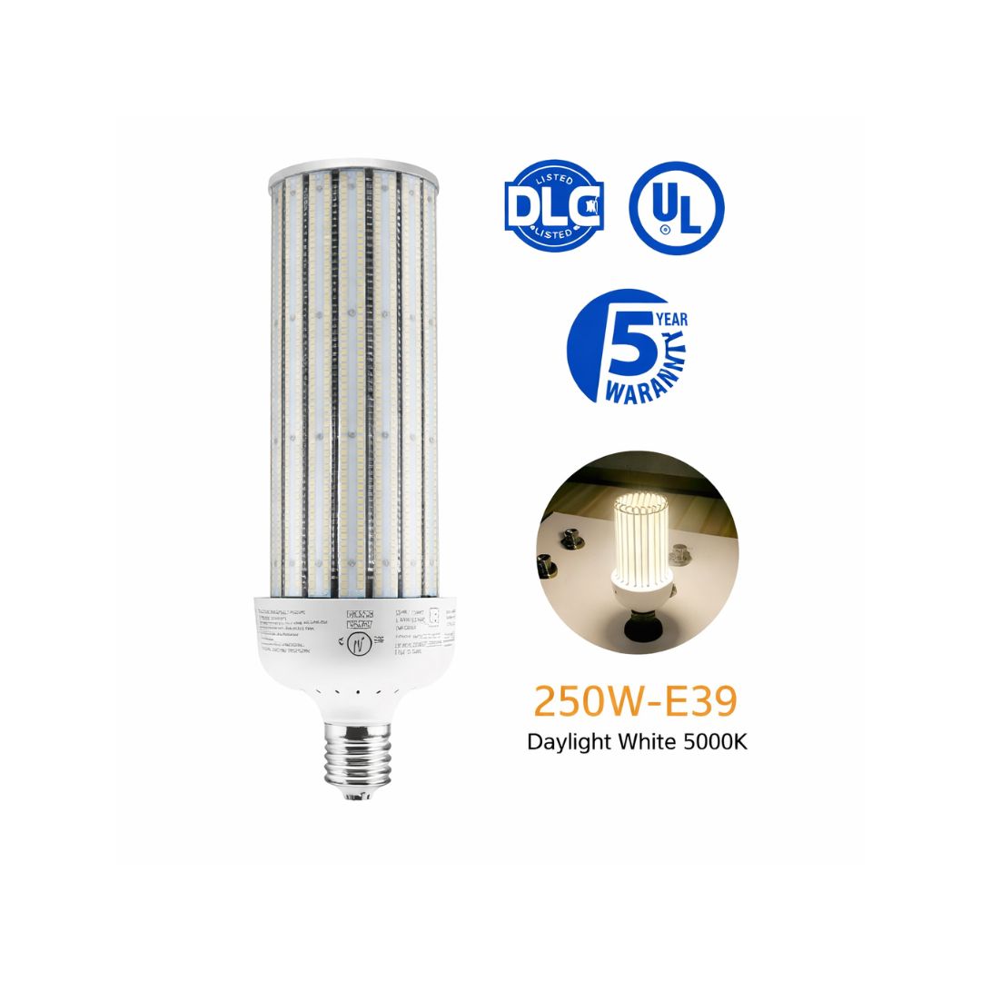 LED Corn Bulb, 250W, 37,500 lumens, 5000K, E39 mogul base, 100-277 VAC - Lumens Depot