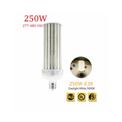 LED Corn Bulb, 250W, 37,500 lumens, 5000K, E39 Mogul Base, 277-480 VAC - Lumens Depot