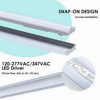 8FT LED Linear Strip Retrofit Light, Adjustable 80W/70W/60W/45W and CCT, 10,000 Lumens, 120-277 VAC - (2 PIECES OF 4FT)