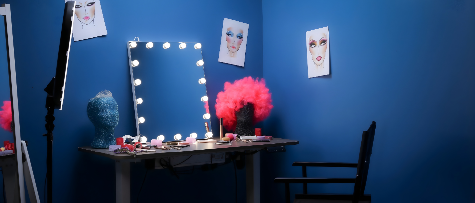 Luxury LED vanity mirror with integrated lighting in modern bathroom interior