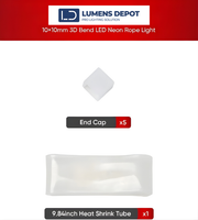 Waterproof End Cap Kit for 3D Bend LED Neon Rope Lights – 10x10mm Compatible