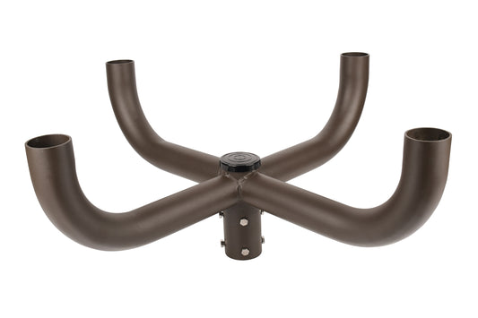 Long 90 Degree Quad  Bullhorn with 2-3/8" Tenons, Fit for 2.36'' round pole, Dark Brone Color