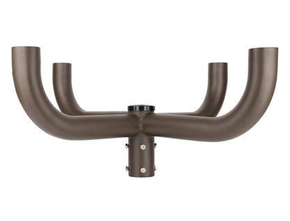 Short 90 Degree Quad  Bullhorn with 2-3/8" Tenons, Fit for 2.36'' round pole, Dark Brone Color