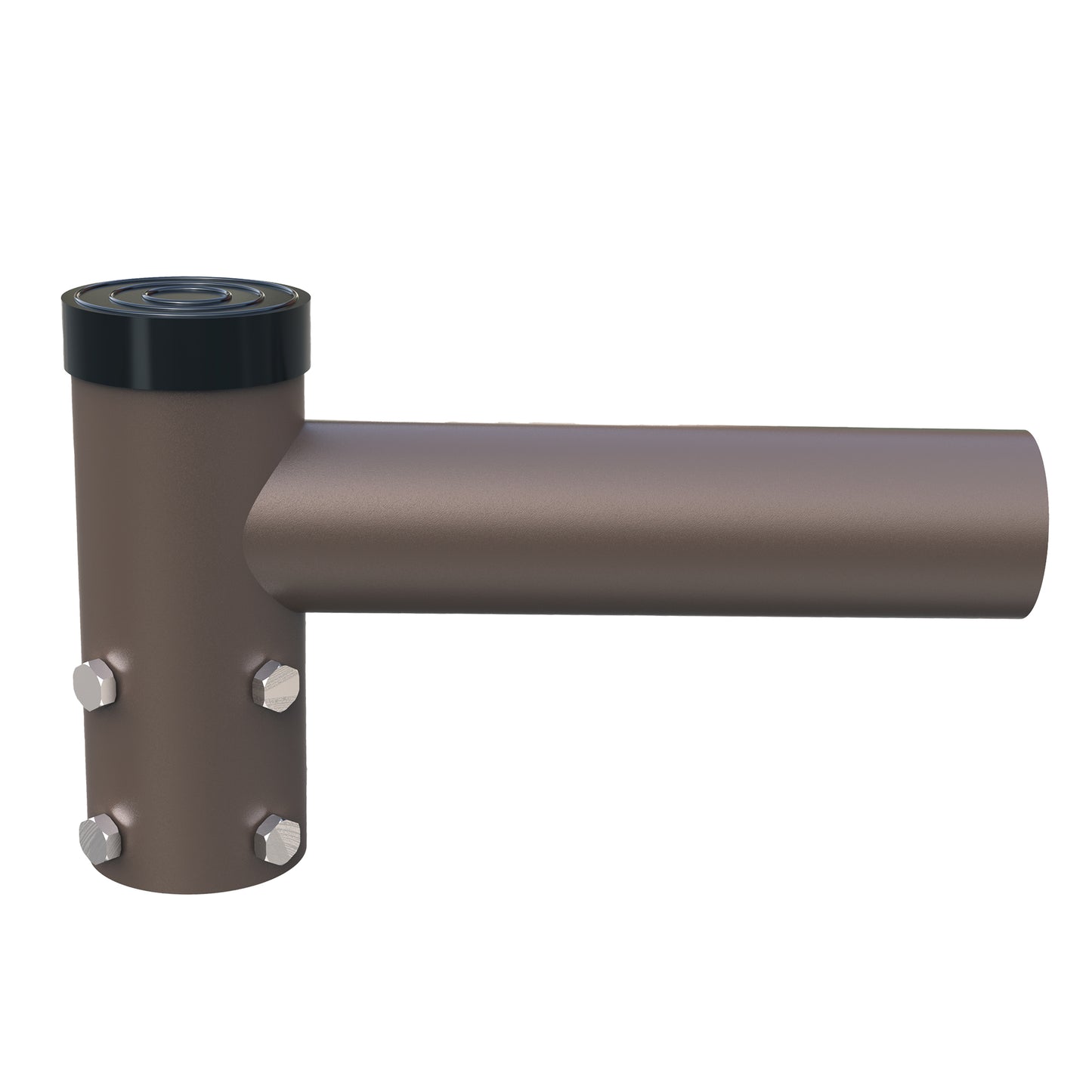 Single Spoke Bracket 90° Arms, with 2 3/8'' Horizontal Tenon, Fit for 2.36'' round pole, Dark Bronze Color