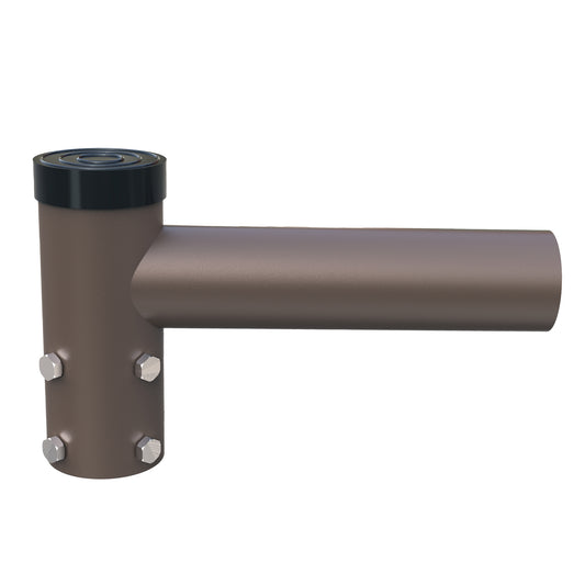 Single Spoke Bracket 90° Arms, with 2 3/8'' Horizontal Tenon, Fit for 2.36'' round pole, Dark Bronze Color