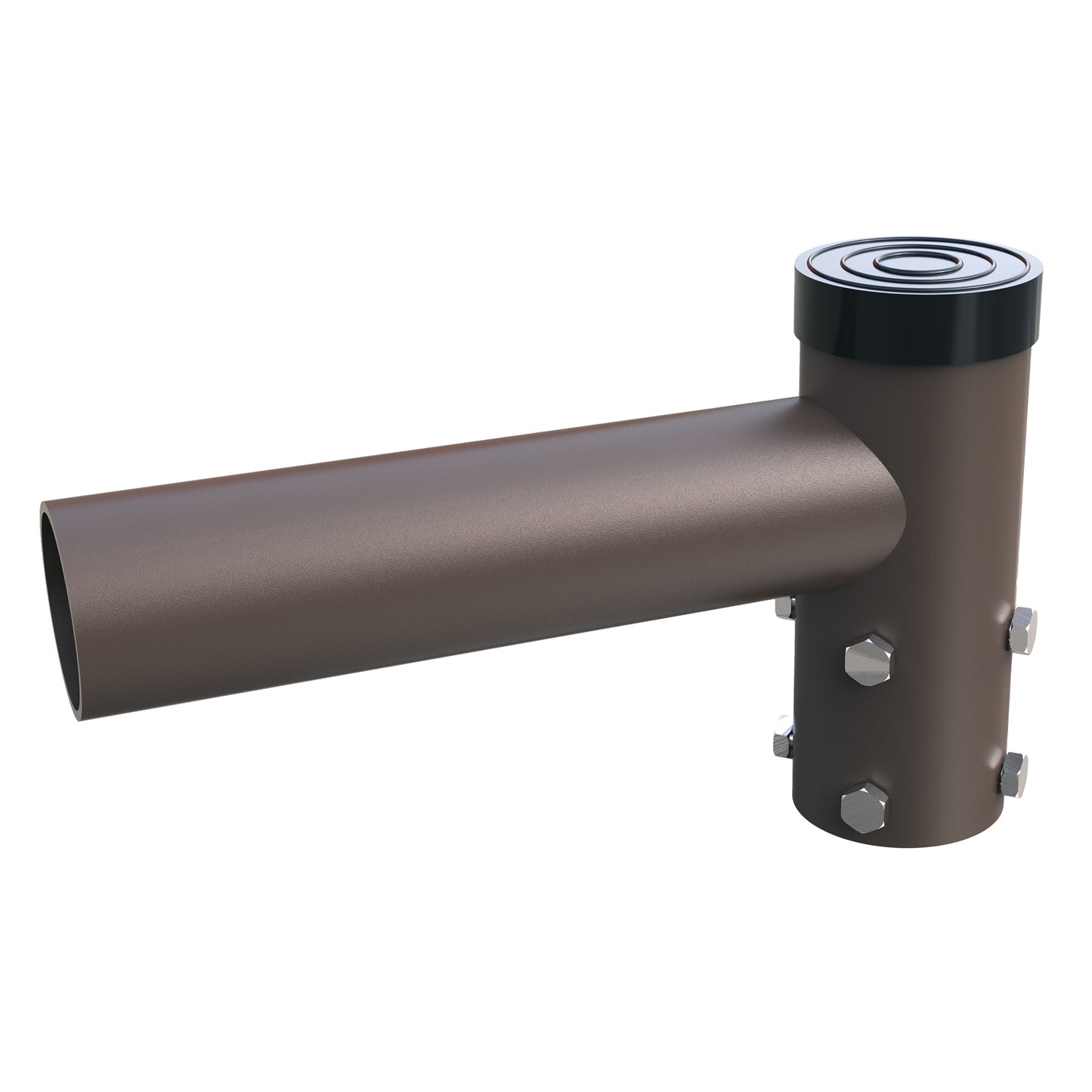 Single Spoke Bracket 90° Arms, with 2 3/8'' Horizontal Tenon, Fit for 2.36'' round pole, Dark Bronze Color