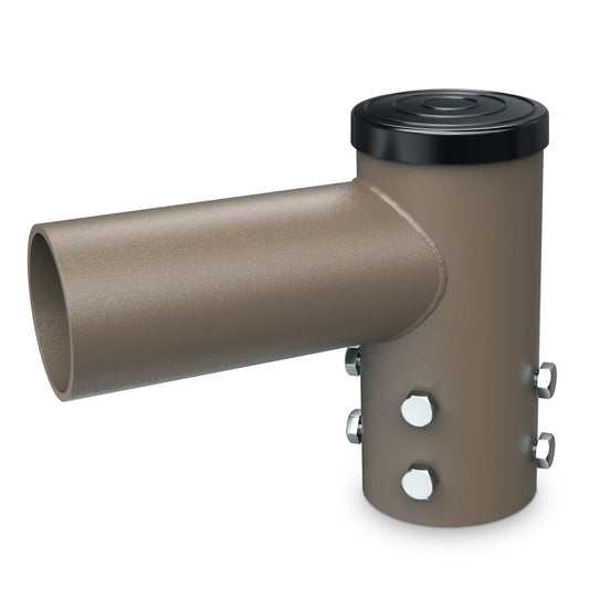 Single Horizontal Tenon Adapter with 2-3/8" Horizontal Tenon, Fit for 60mm Round Pole, Dark Bronze