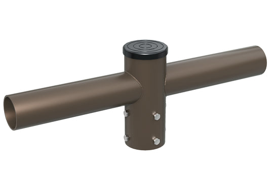 Two Spoke Bracket 90°Arm (Medium), with 2 3/8'' Horizontal Tenon, Fit for 2.36'' round pole, Dark Brone Color