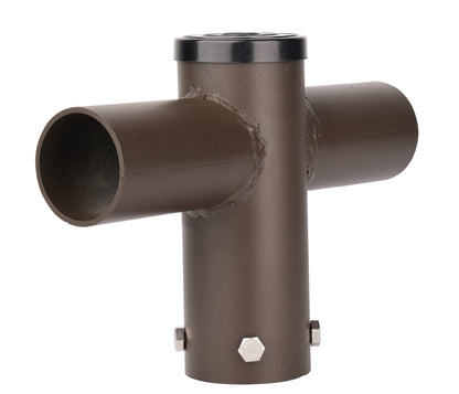 Double 180 Degree Horizontal Tenon Adapter with 2 3/8'' Horizontal Tenon, Fit for 60mm round pole, Dark Brone Color
