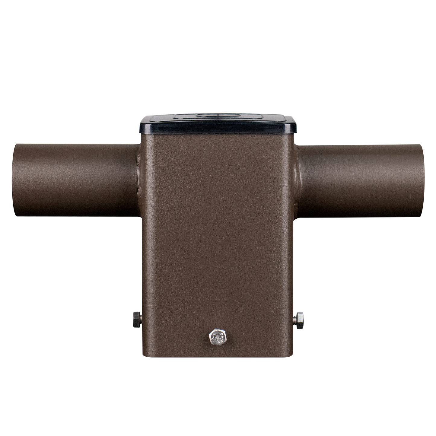 Tenon Adapter for 4" Square Poles with 2 Horizontal 180° Tenons, 2-3/8", Dark Bronze