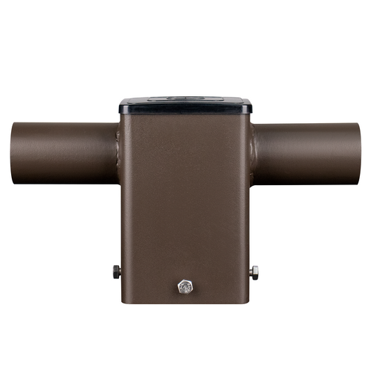 Tenon Adapter for 4" Square Poles with 2 Horizontal 180° Tenons, 2-3/8", Dark Bronze