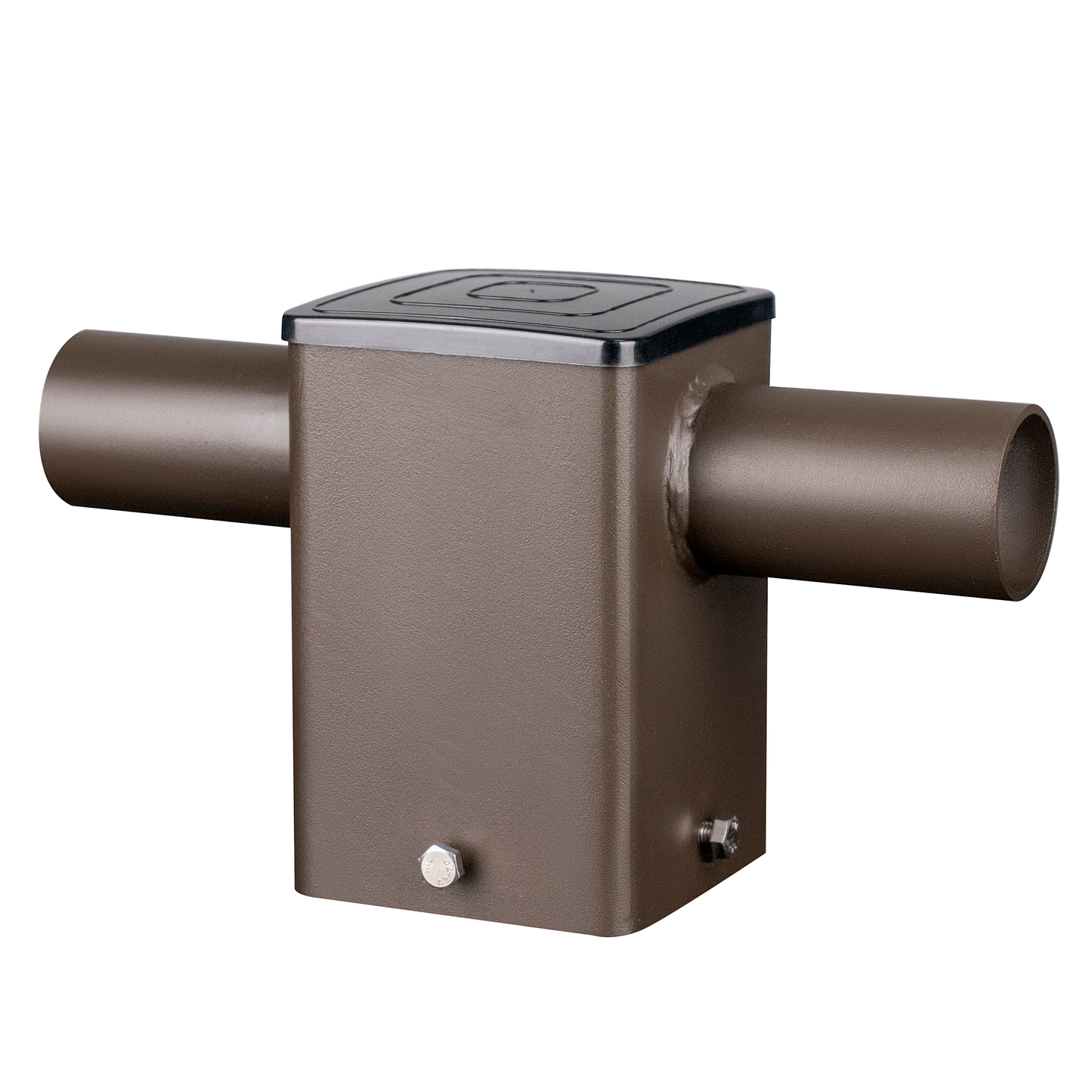 Tenon Adapter for 4" Square Poles with 2 Horizontal 180° Tenons, 2-3/8", Dark Bronze