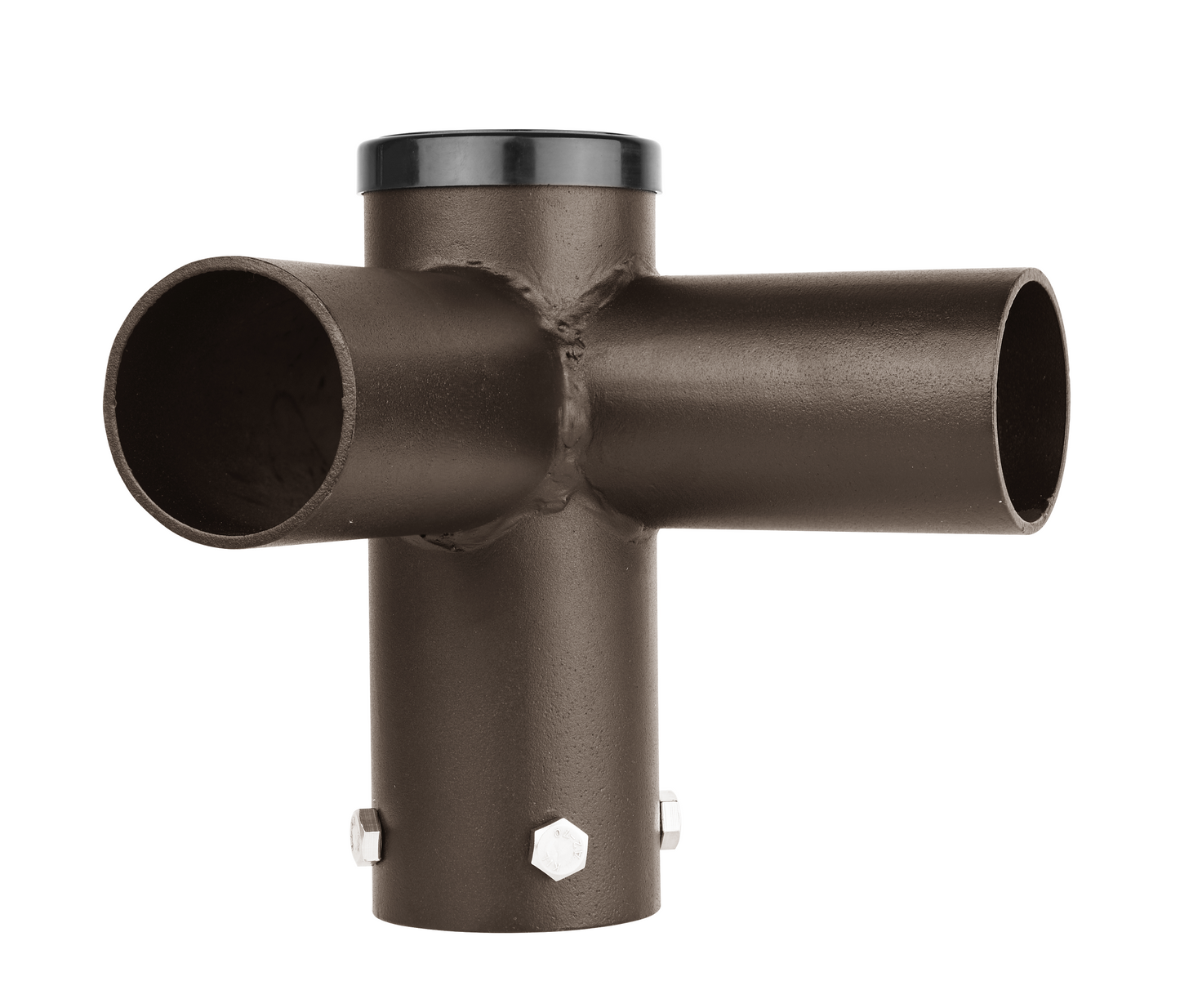 Double 90 Degree Horizontal Tenon Adapter with 2 3/8'' Horizontal Tenon, Fit for 60mm round pole, Dark Brone Color