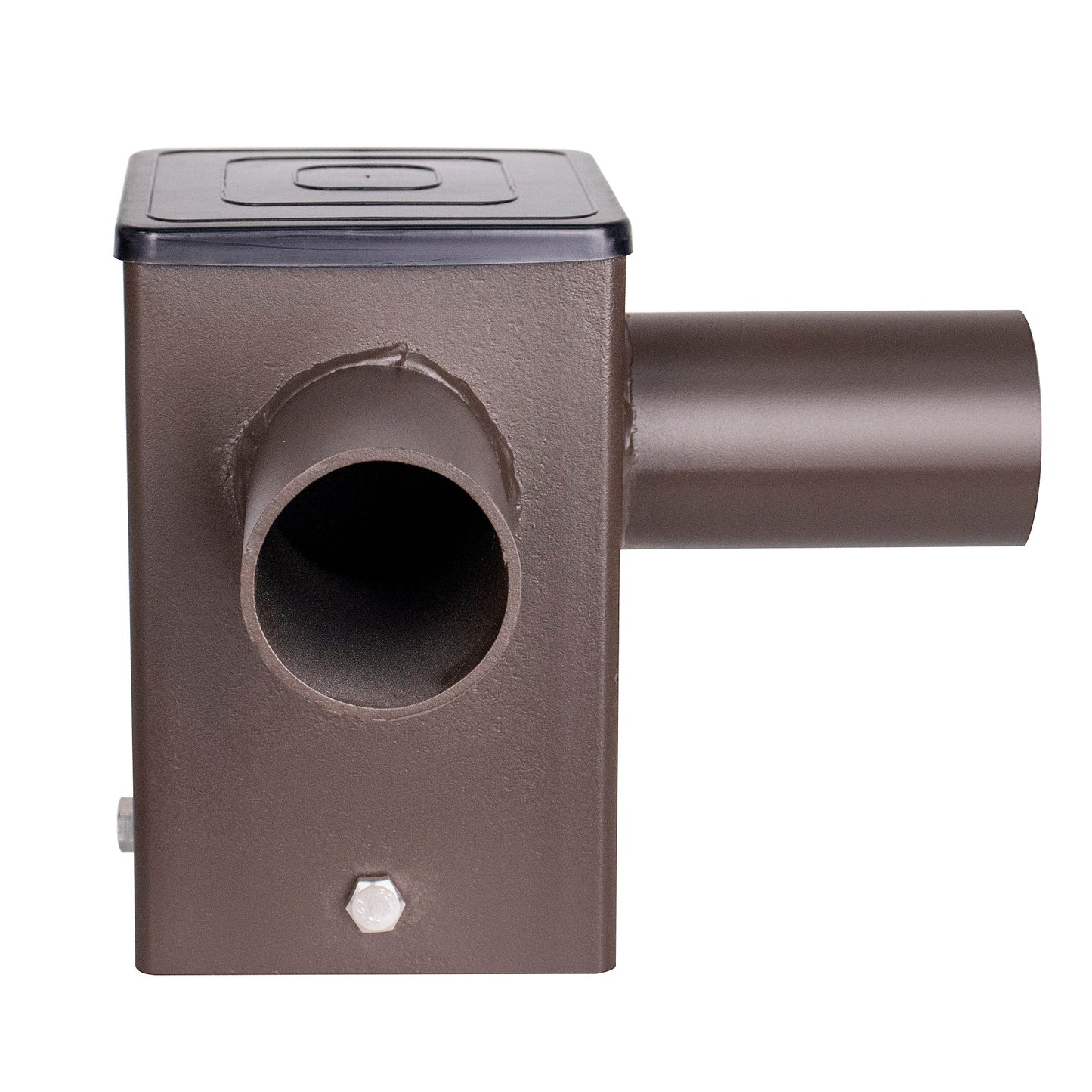 Tenon Adapter for 4 Inch Square Poles with 2 Horizontal 90 Degree Tenons-2 3/8inch, Dark Brone Color