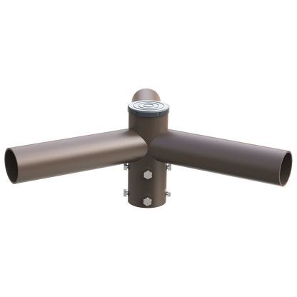 Triple Spoke Bracket 120° Arms, with 2 3/8'' Horizontal Tenon, Fit for 2.36'' round pole, Dark Bronze Color
