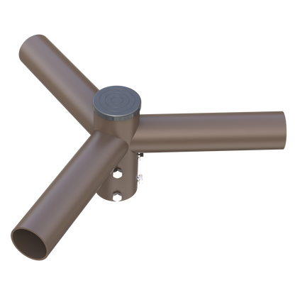 Triple Spoke Bracket 120° Arms, with 2 3/8'' Horizontal Tenon, Fit for 2.36'' round pole, Dark Bronze Color