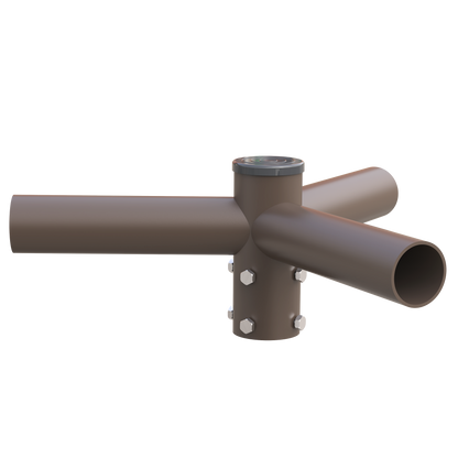 Triple Spoke Bracket 120° Arms, with 2 3/8'' Horizontal Tenon, Fit for 2.36'' round pole, Dark Bronze Color