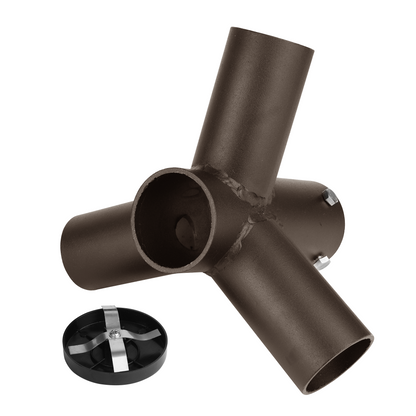 Triple 120 Degree Horizontal Tenon Adapter  with 2 3/8'' Horizontal Tenon, Fit for 2.36'' round pole, Brone Color