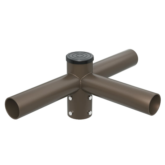 Triple Spoke Bracket 90°Arm (Medium), with 2 3/8'' Horizontal Tenon, Fit for 2.36'' round pole, Dark Brone Color