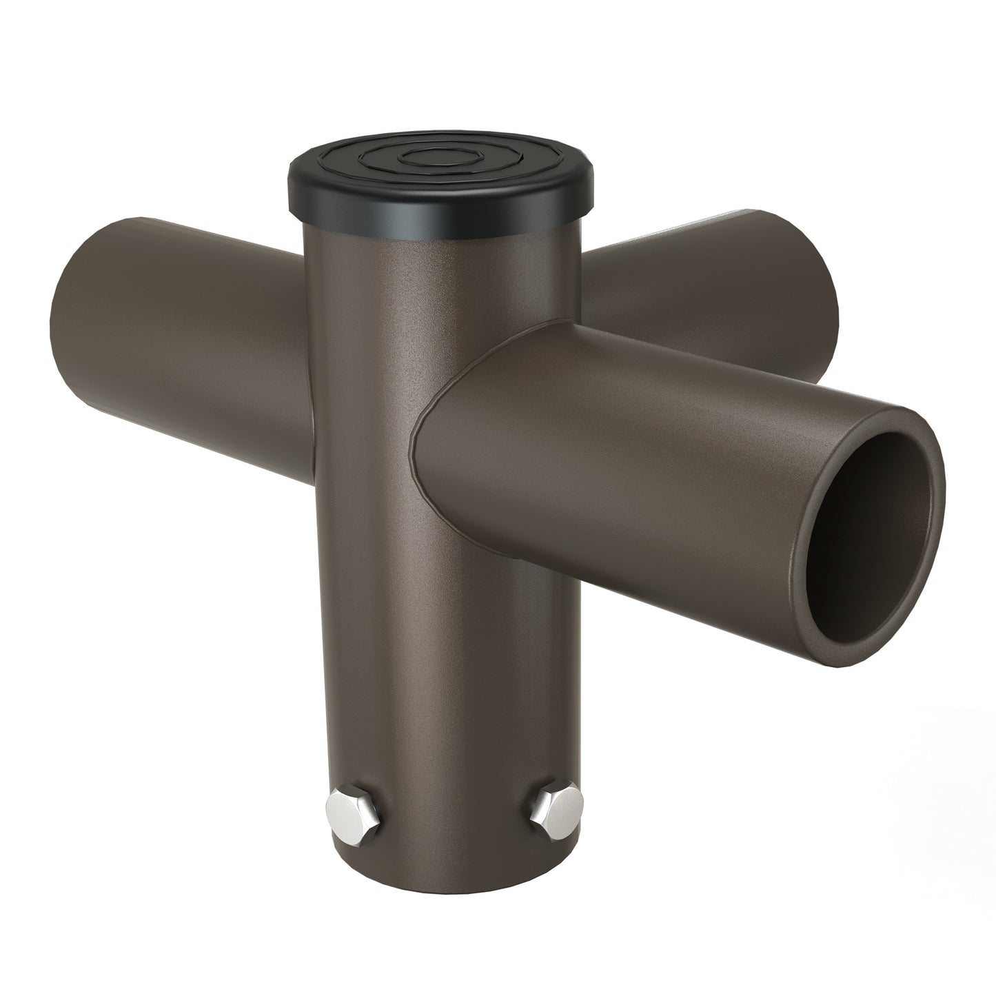 Triple 90 Degree Horizontal Tenon Adapter with 2 3/8'' Horizontal Tenon, Fit for 60mm round pole, Brone Color