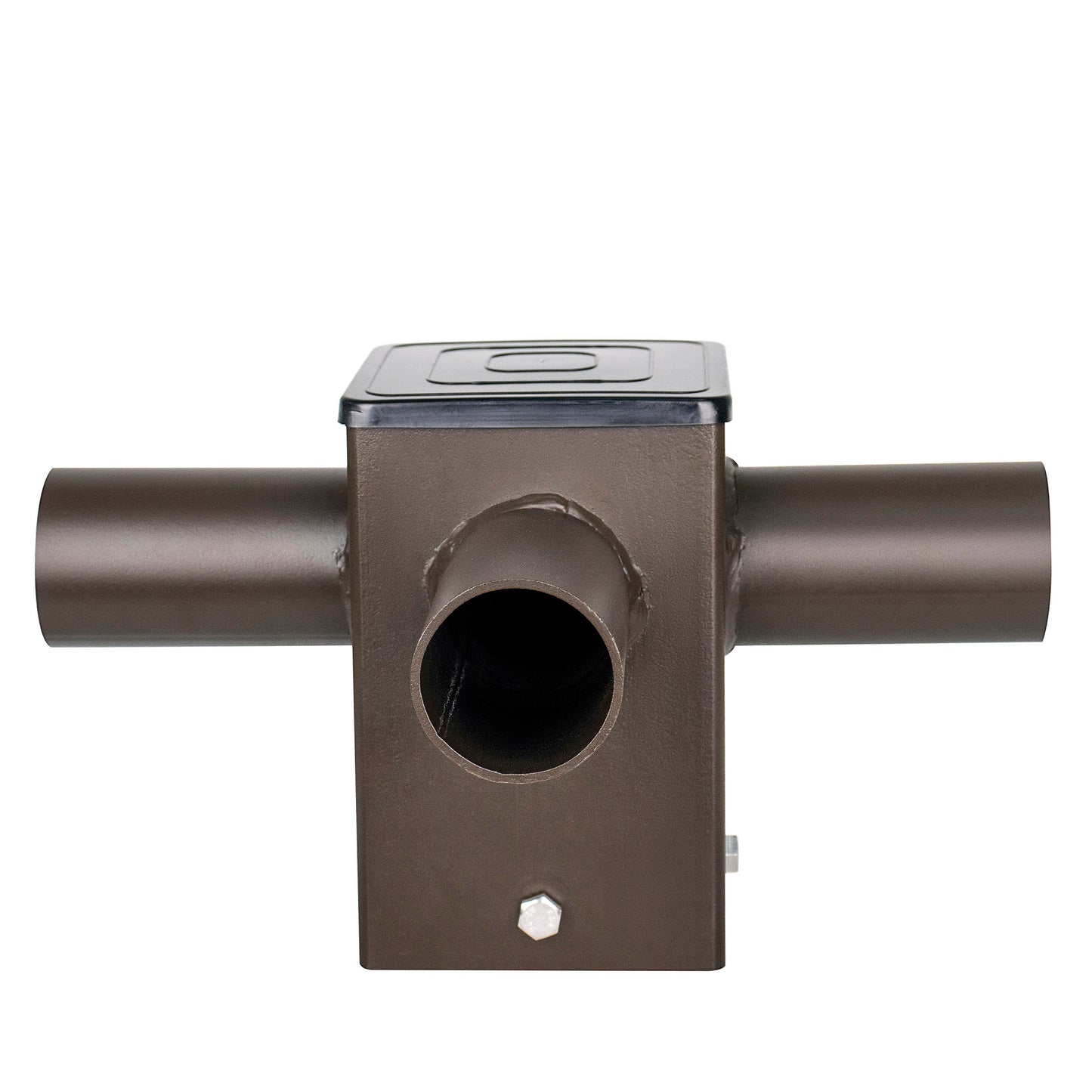 Tenon Adapter for 4" Square Poles with 3 Horizontal 90° Tenons, 2-3/8", Dark Bronze