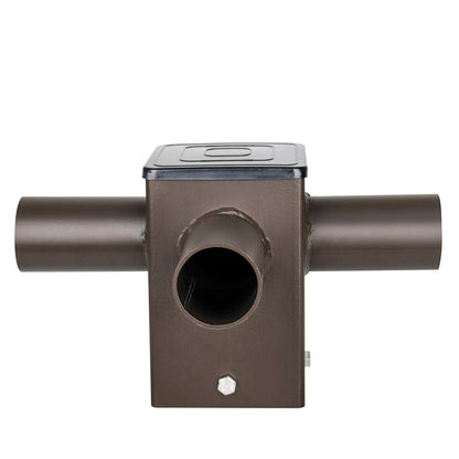 Tenon Adapter for 4" Square Poles with 3 Horizontal 90° Tenons, 2-3/8", Dark Bronze