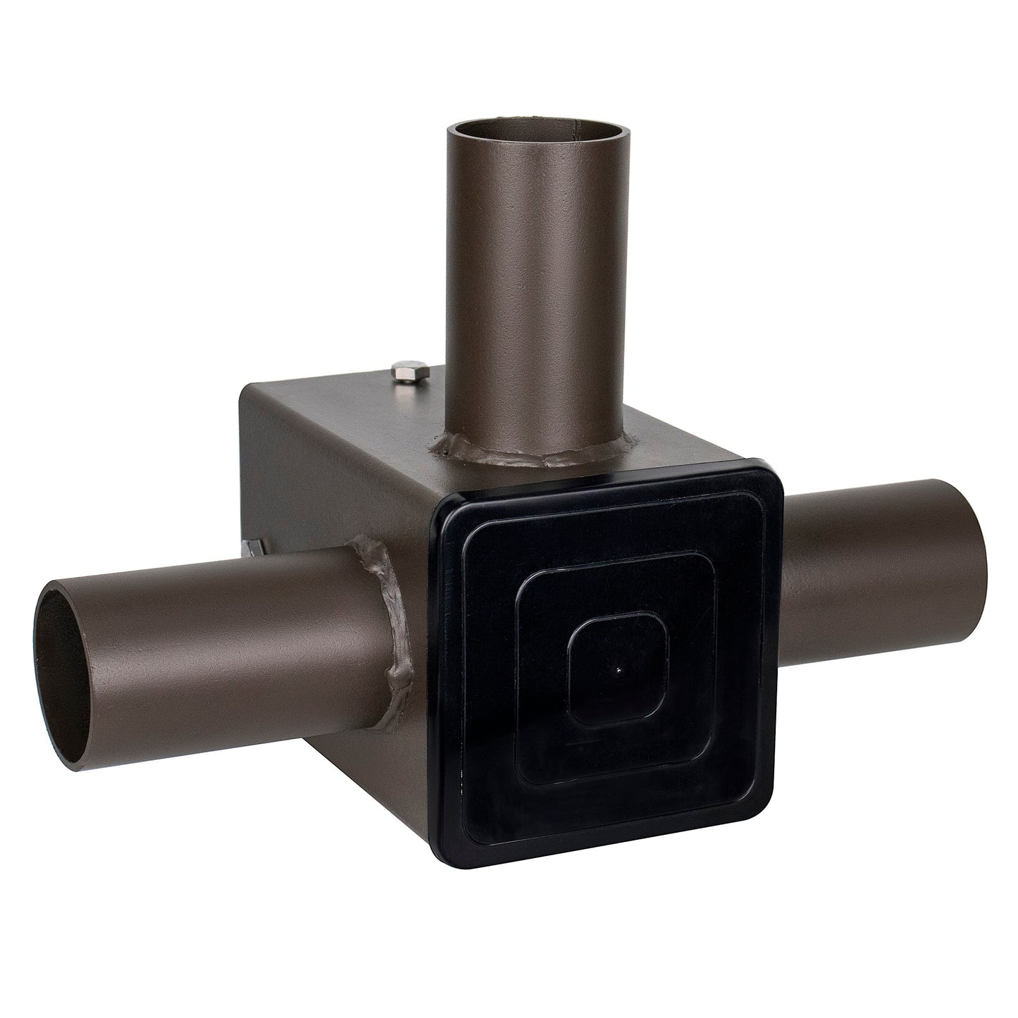 Tenon Adapter for 4" Square Poles with 3 Horizontal 90° Tenons, 2-3/8", Dark Bronze