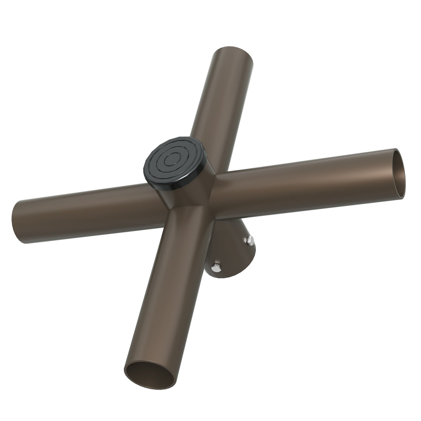 Quad Spoke Bracket 90° Arms, with 2 3/8'' Horizontal Tenon, Fit for 2.36'' round pole, Dark Bronze Color