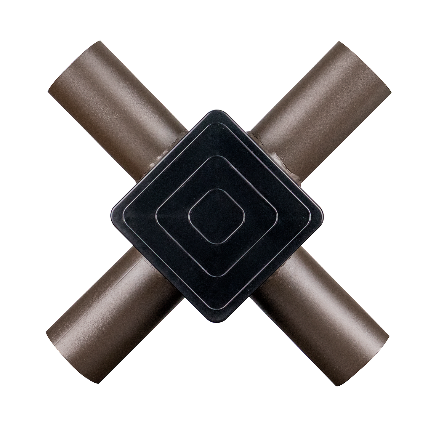 Tenon Adapter for 4" Square Poles with 4 Horizontal 90° Tenons, 2-3/8", Dark Bronze