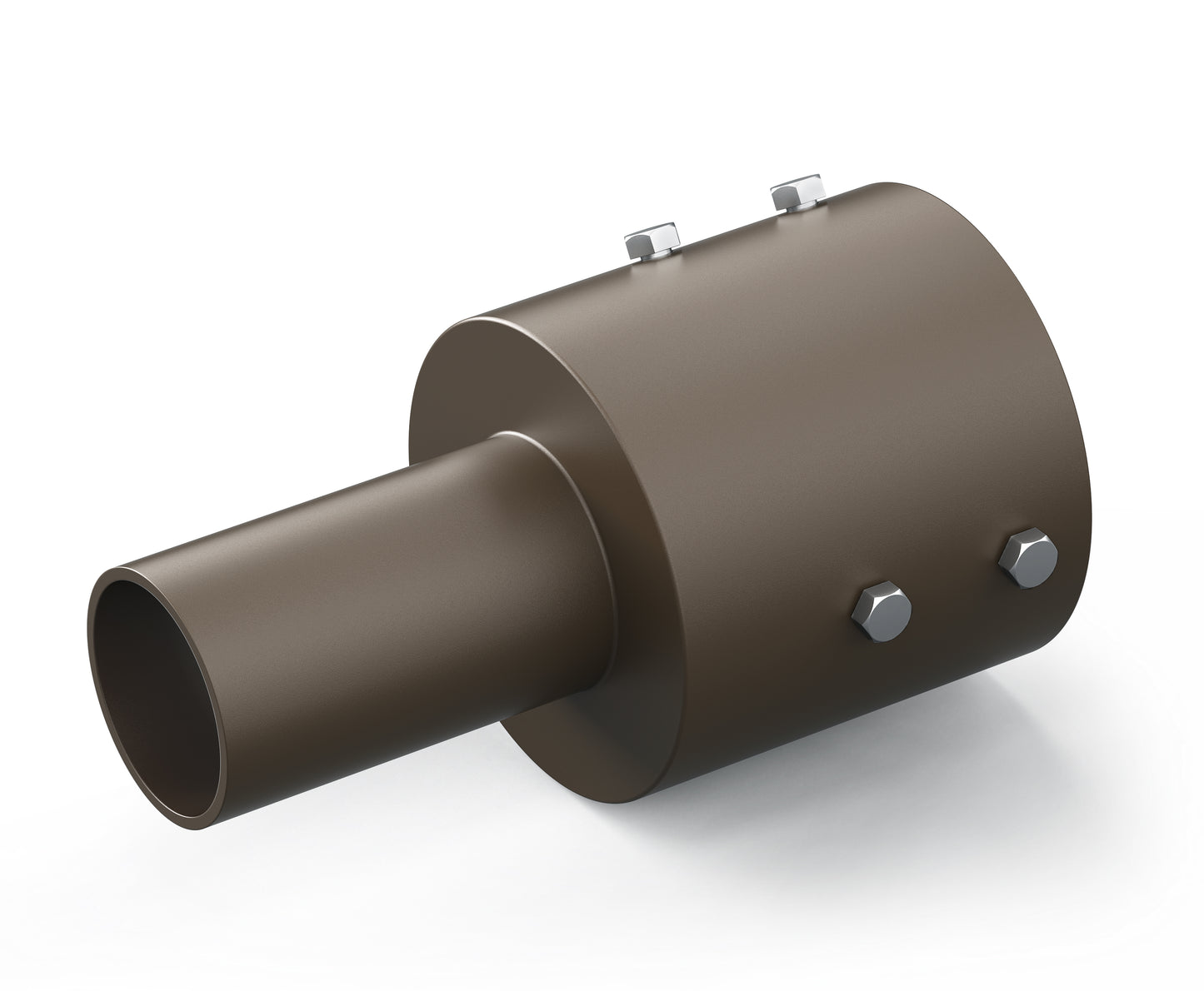 3" Round Pole Mount With 2-3/8" Vertical Tenon, Welding Tenon Reducer, fits 3'' round pole, Dark Brone Color