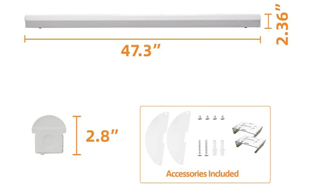 8FT LED Linear Strip Light, 3CCT Adjustable, 65W/75W/90W, Dimmable