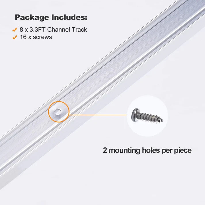 8-Pack 3.3FT Aluminum Track for 110V LED Neon Light (Single Color) - Lumens Depot