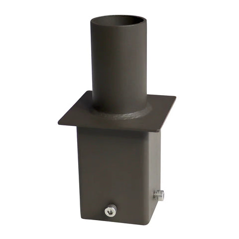 5” Square Pole Tenon Adapter – Internal Mount with 2-3/8” O.D. Vertical Tenon for Slip Fitter Fixtures - Lumens Depot