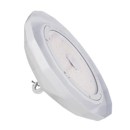 NSF LED UFO High Bay 200W - 30000 Lumens - 5000K - 120-277V - G-Hook Mount - PC Lens - White Housing - IP69 Waterproof - UL & DLC Listed - Lumens Depot